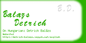 balazs detrich business card