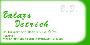 balazs detrich business card